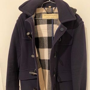 BURBERRY
Burwood Wool Duffle Coat In Navy